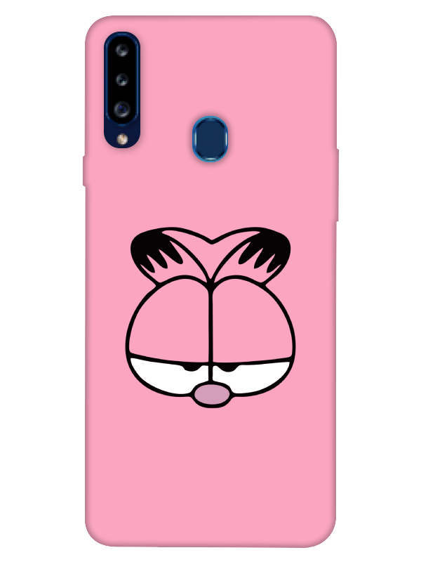 Samsung%20A20s%20Garfield%20Pembe%20Telefon%20Kılıfı