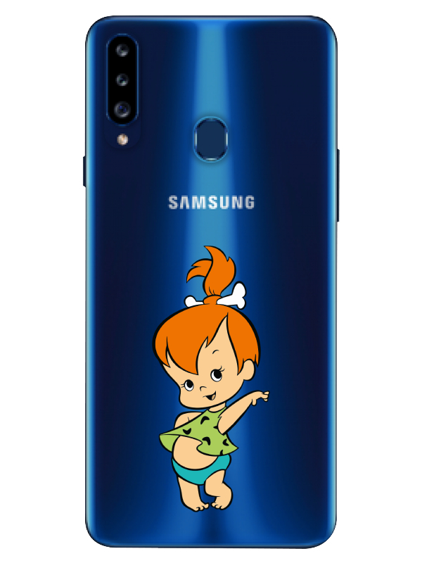 Samsung%20A20s%20Taş%20Devri%20Kız%20Bebek%20Şeffaf%20Telefon%20Kılıfı