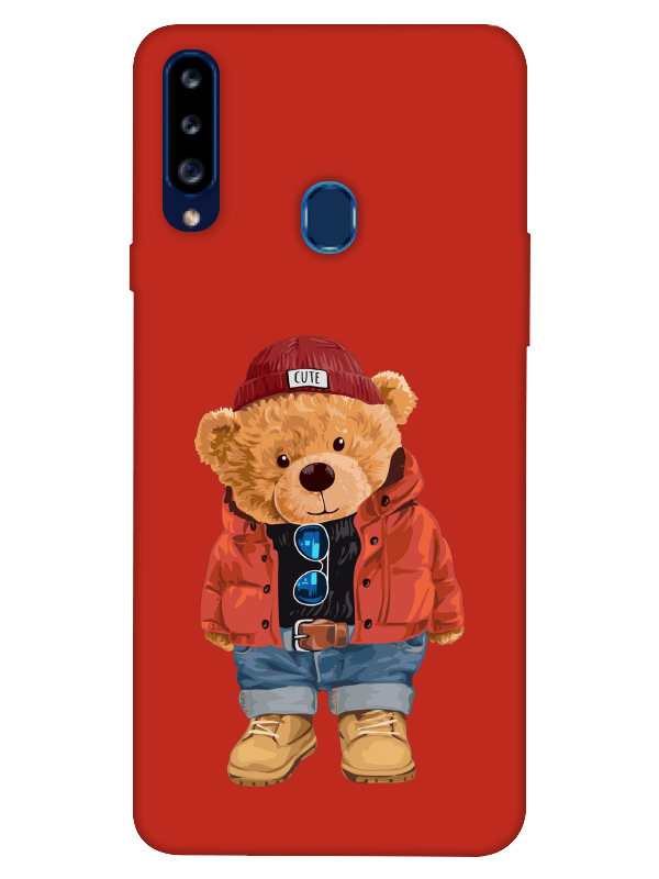 Samsung%20A20s%20Teddy%20Bear%20Kırmızı%20Telefon%20Kılıfı