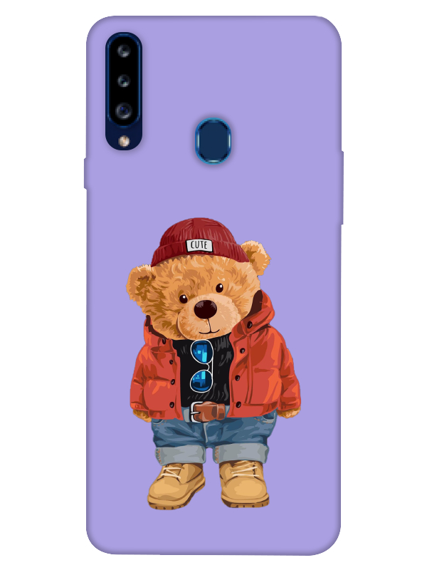 Samsung%20A20s%20Teddy%20Bear%20Lila%20Telefon%20Kılıfı