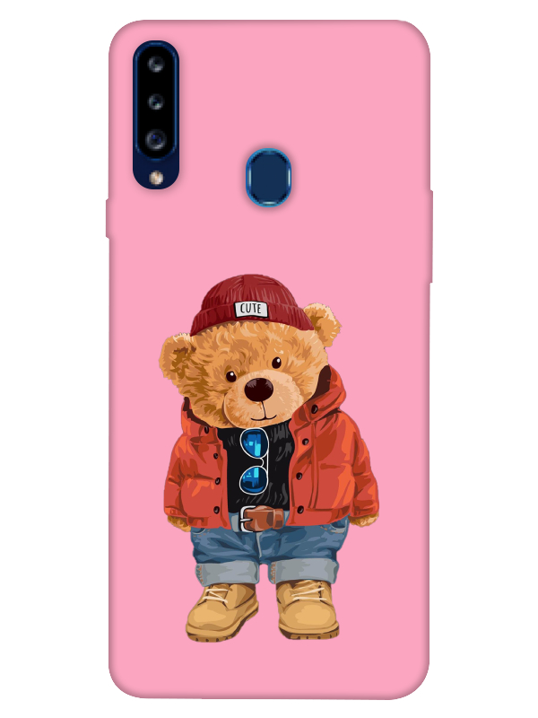 Samsung%20A20s%20Teddy%20Bear%20Pembe%20Telefon%20Kılıfı