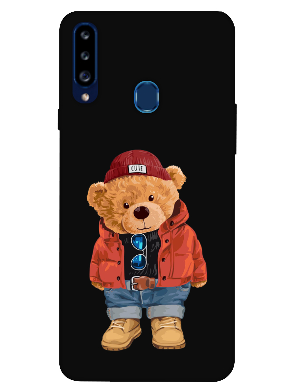 Samsung%20A20s%20Teddy%20Bear%20Siyah%20Telefon%20Kılıfı