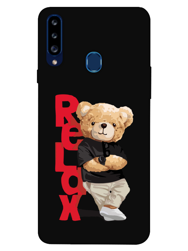 Samsung%20A20s%20Teddy%20Bear%20Relax%20Siyah%20Telefon%20Kılıfı