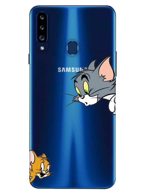 Samsung%20A20s%20Tom%20And%20Jerry%20Şeffaf%20Telefon%20Kılıfı