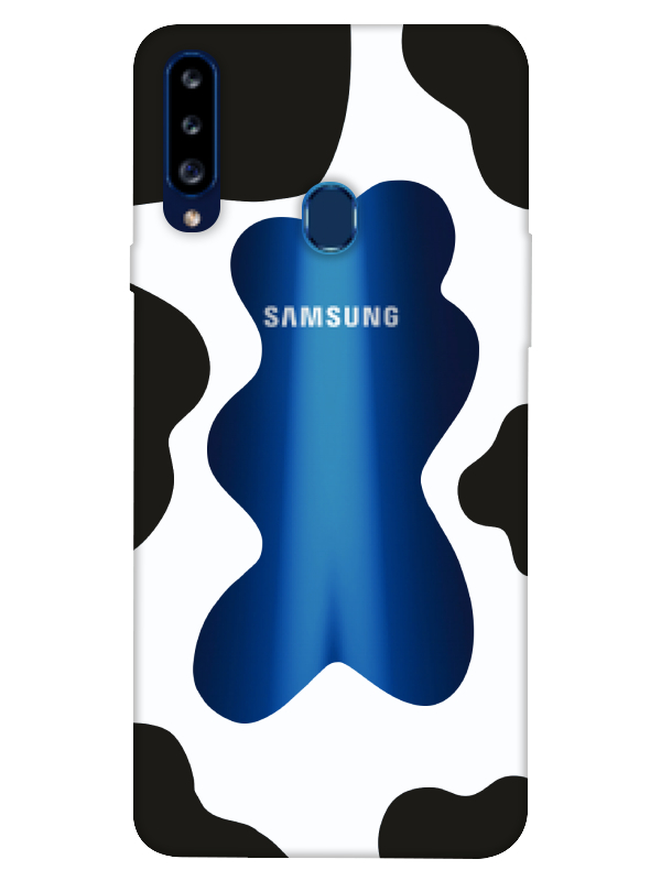 Samsung%20A20s%20İnek%20Desen%20Şeffaf%20Telefon%20Kılıfı