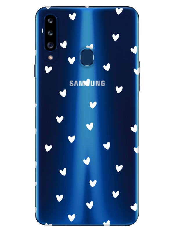 Samsung%20A20s%20Minik%20Kalpler%20Şeffaf%20Telefon%20Kılıfı