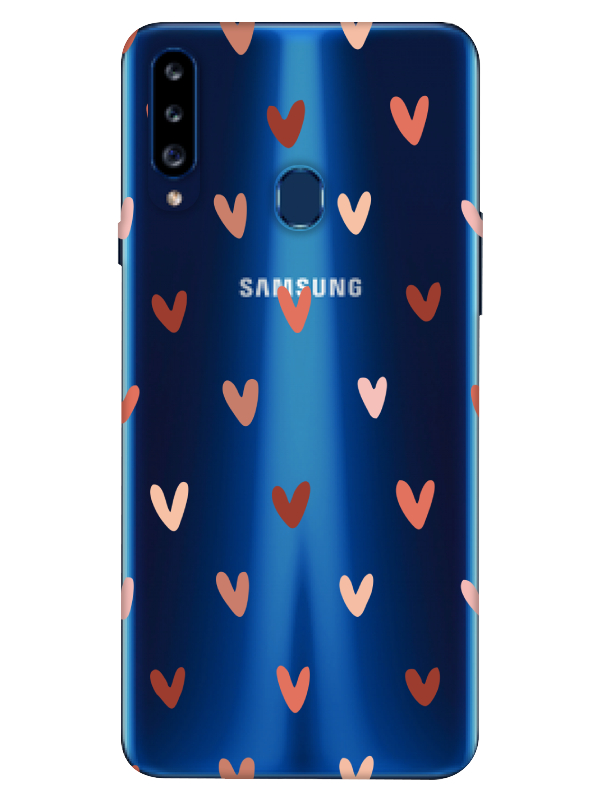 Samsung%20A20s%20Kalp%20Desen%20Şeffaf%20Telefon%20Kılıfı