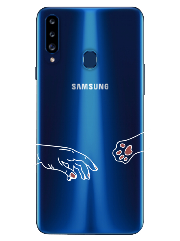 Samsung%20A20s%20Hand%20And%20Paw%20Şeffaf%20Telefon%20Kılıfı