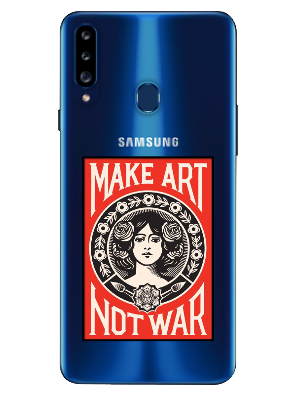 Samsung%20A20s%20Make%20Art%20Not%20War%20Şeffaf%20Telefon%20Kılıfı