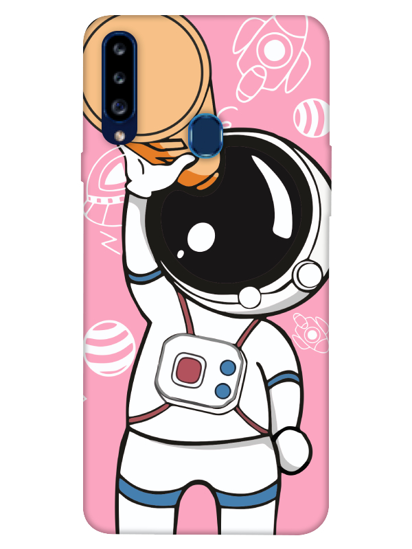 Samsung%20A20s%20Astronot%20Pembe%20Telefon%20Kılıfı