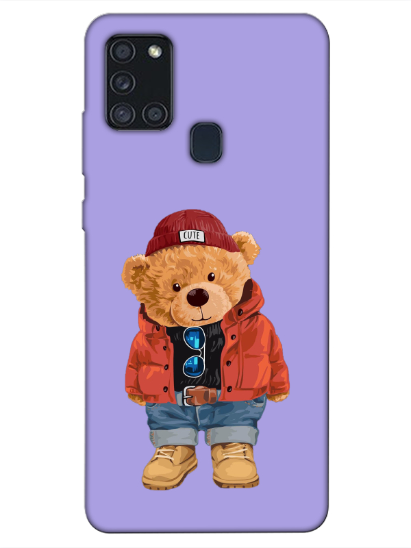 Samsung%20A21s%20Teddy%20Bear%20Lila%20Telefon%20Kılıfı