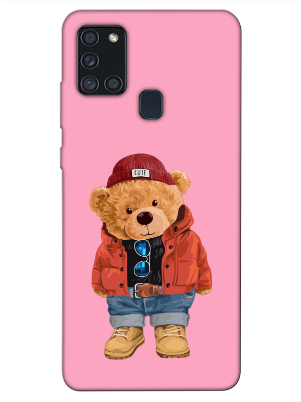 Samsung%20A21s%20Teddy%20Bear%20Pembe%20Telefon%20Kılıfı