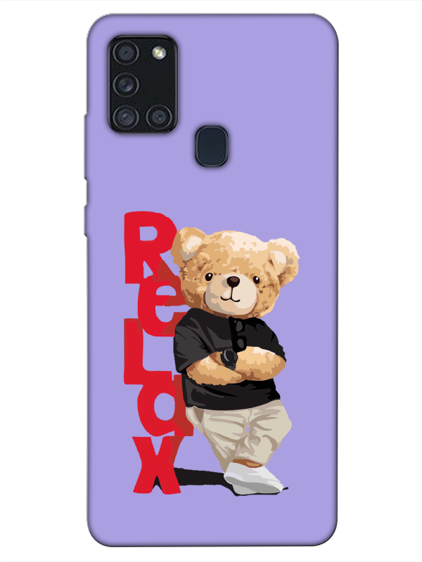 Samsung%20A21s%20Teddy%20Bear%20Relax%20Lila%20Telefon%20Kılıfı