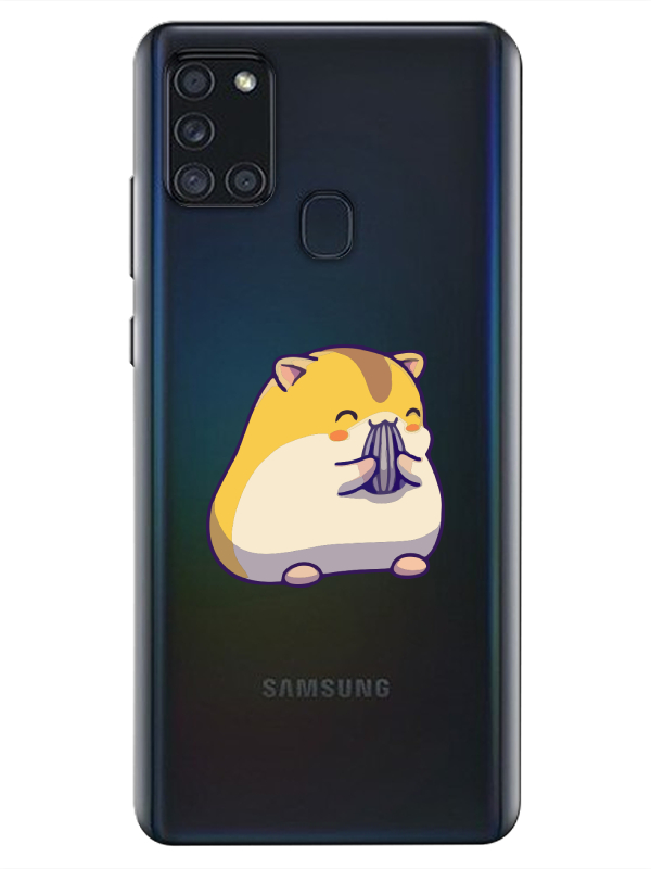 Samsung%20A21s%20Sevimli%20Hamster%20Şeffaf%20Telefon%20Kılıfı