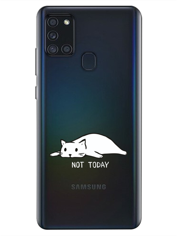 Samsung%20A21s%20Not%20Today%20Kedi%20Şeffaf%20Telefon%20Kılıfı