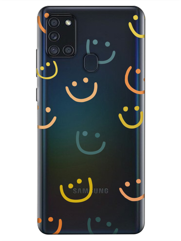 Samsung%20A21s%20Emoji%20Gülen%20Yüz%20Şeffaf%20Telefon%20Kılıfı