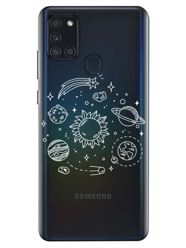 Samsung%20A21s%20Gezegen%20Şeffaf%20Telefon%20Kılıfı