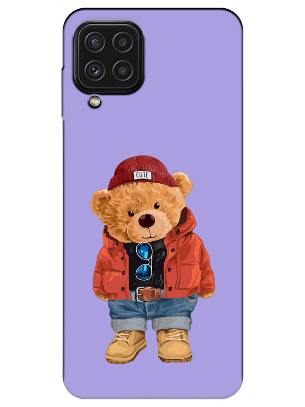 Samsung%20A22%20Teddy%20Bear%20Lila%20Telefon%20Kılıfı