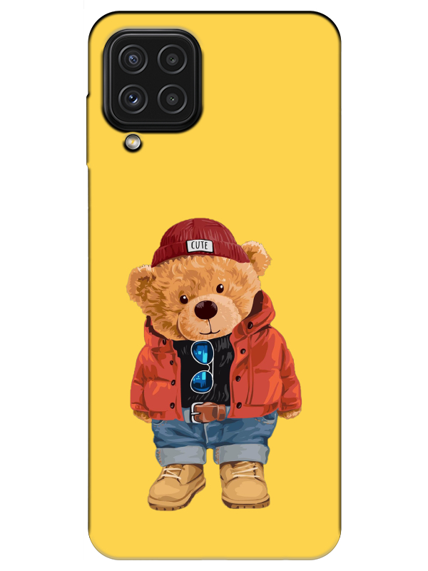 Samsung%20A22%20Teddy%20Bear%20Sarı%20Telefon%20Kılıfı