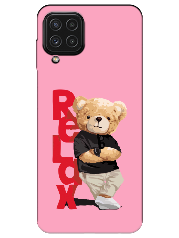 Samsung%20A22%20Teddy%20Bear%20Relax%20Pembe%20Telefon%20Kılıfı