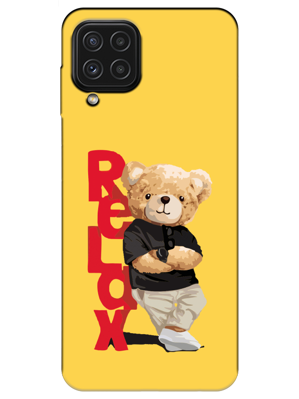 Samsung%20A22%20Teddy%20Bear%20Relax%20Sarı%20Telefon%20Kılıfı