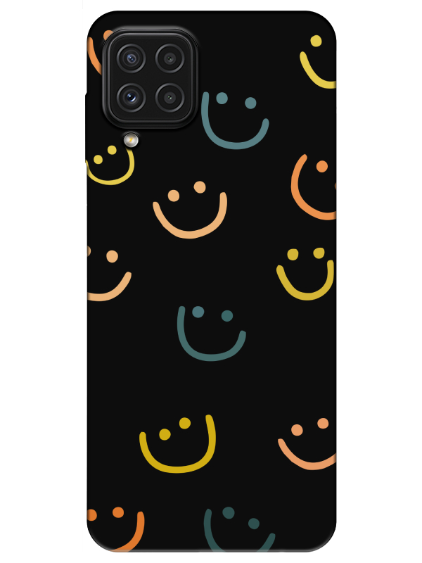 Samsung%20A22%20Emoji%20Gülen%20Yüz%20Siyah%20Telefon%20Kılıfı