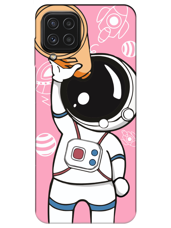 Samsung%20A22%20Astronot%20Pembe%20Telefon%20Kılıfı