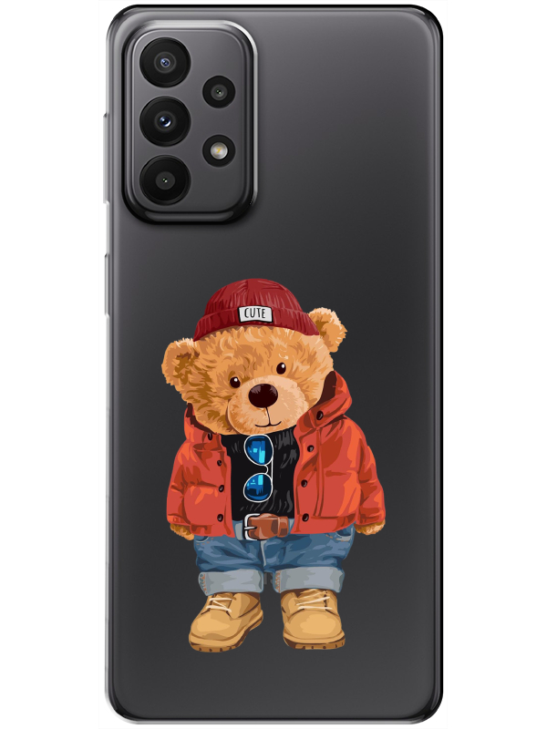 Samsung%20A23%20Teddy%20Bear%20Şeffaf%20Telefon%20Kılıfı