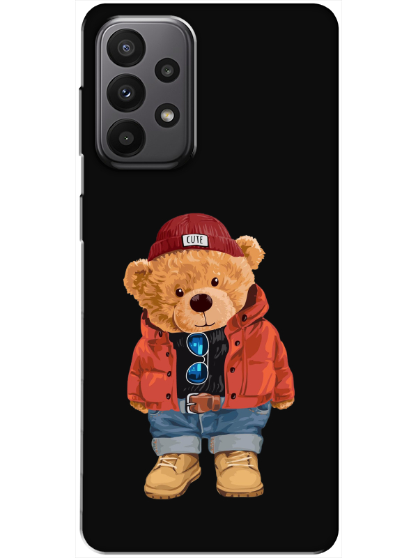 Samsung%20A23%20Teddy%20Bear%20Siyah%20Telefon%20Kılıfı