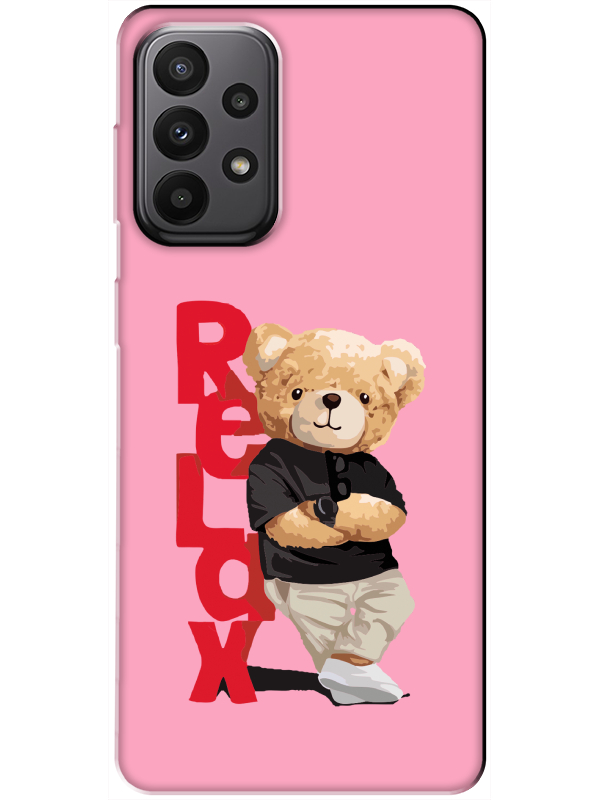 Samsung%20A23%20Teddy%20Bear%20Relax%20Pembe%20Telefon%20Kılıfı