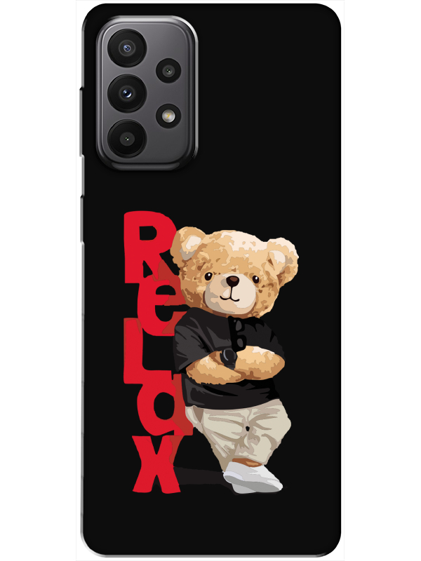 Samsung%20A23%20Teddy%20Bear%20Relax%20Siyah%20Telefon%20Kılıfı