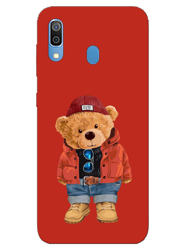 Samsung%20A30%20Teddy%20Bear%20Kırmızı%20Telefon%20Kılıfı