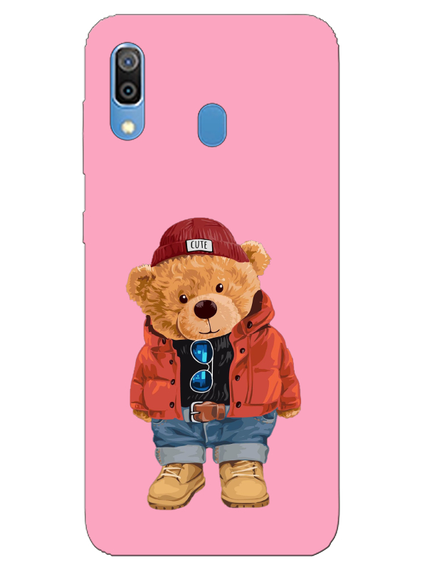 Samsung%20A30%20Teddy%20Bear%20Pembe%20Telefon%20Kılıfı