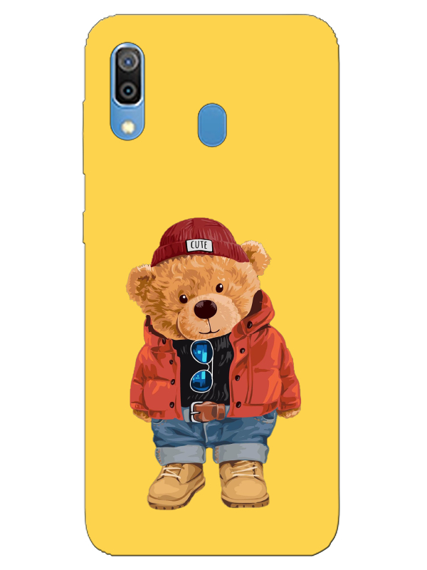 Samsung%20A30%20Teddy%20Bear%20Sarı%20Telefon%20Kılıfı