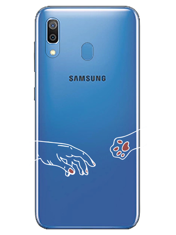 Samsung%20A30%20Hand%20And%20Paw%20Şeffaf%20Telefon%20Kılıfı