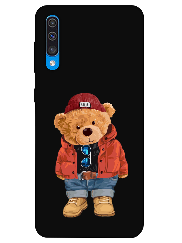 Samsung%20A30s%20Teddy%20Bear%20Siyah%20Telefon%20Kılıfı