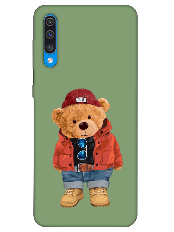 Samsung%20A30s%20Teddy%20Bear%20Yeşil%20Telefon%20Kılıfı