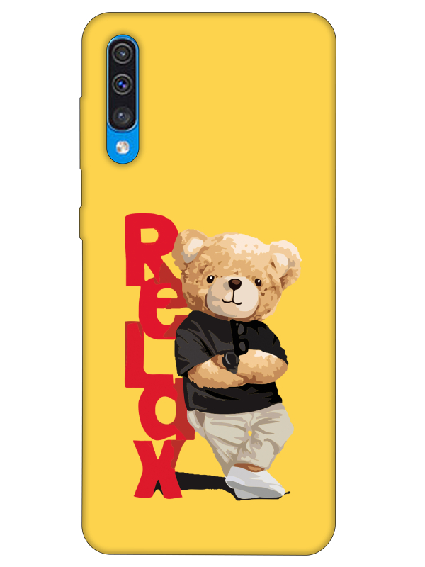 Samsung%20A30s%20Teddy%20Bear%20Relax%20Sarı%20Telefon%20Kılıfı