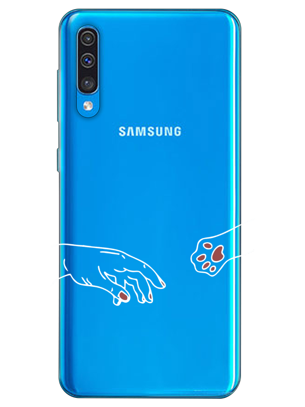 Samsung%20A30s%20Hand%20And%20Paw%20Şeffaf%20Telefon%20Kılıfı