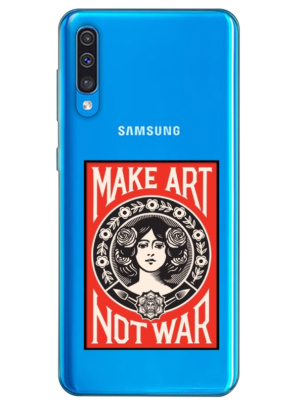 Samsung%20A30s%20Make%20Art%20Not%20War%20Şeffaf%20Telefon%20Kılıfı