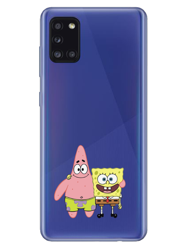 Samsung%20A31%20Sünger%20Bob%20Ve%20Patrickstar%20Şeffaf%20Telefon%20Kılıfı