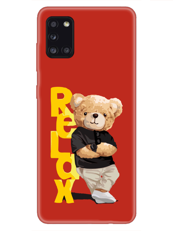 Samsung%20A31%20Teddy%20Bear%20Relax%20Kırmızı%20Telefon%20Kılıfı