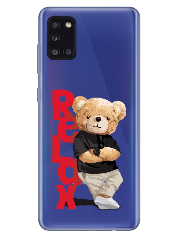 Samsung%20A31%20Teddy%20Bear%20Relax%20Şeffaf%20Telefon%20Kılıfı