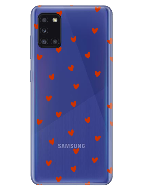 Samsung%20A31%20Minik%20Kalpler%20Şeffaf%20Telefon%20Kılıfı