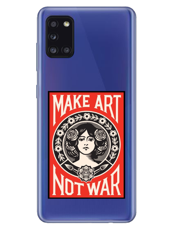 Samsung%20A31%20Make%20Art%20Not%20War%20Şeffaf%20Telefon%20Kılıfı