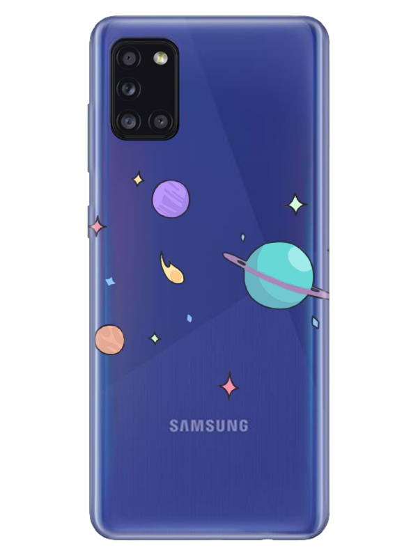 Samsung%20A31%20Gezegen%20Tasarım%20Şeffaf%20Telefon%20Kılıfı