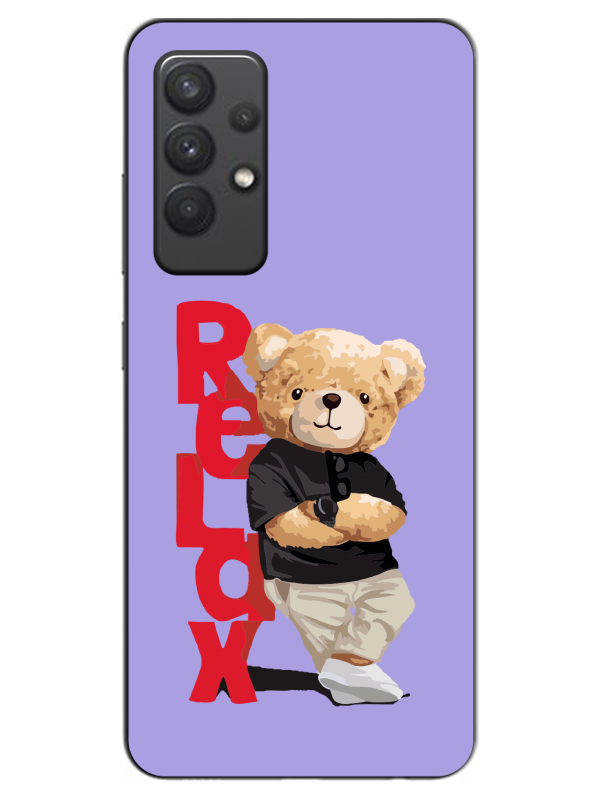 Samsung%20A32%20Teddy%20Bear%20Relax%20Lila%20Telefon%20Kılıfı