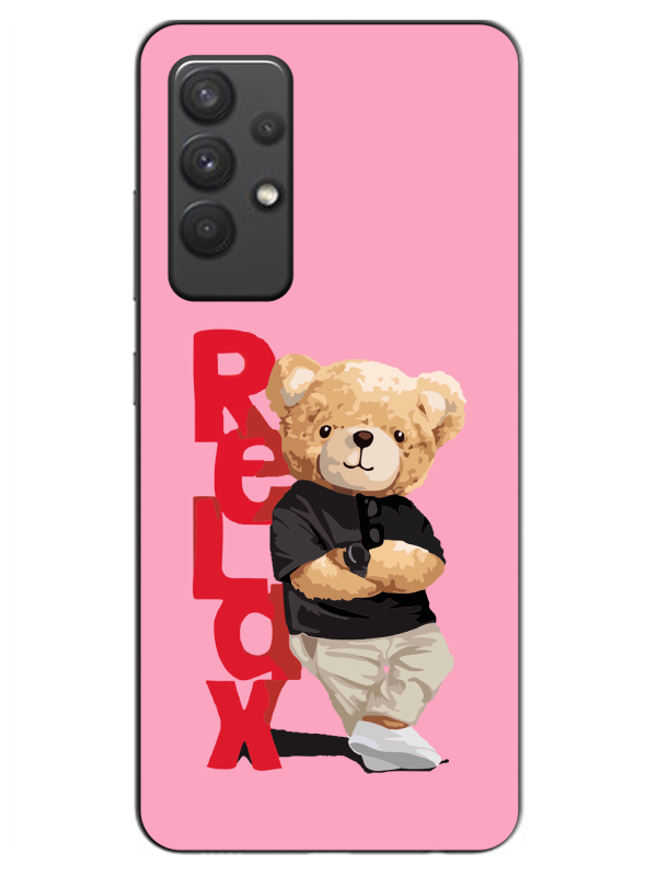 Samsung%20A32%20Teddy%20Bear%20Relax%20Pembe%20Telefon%20Kılıfı