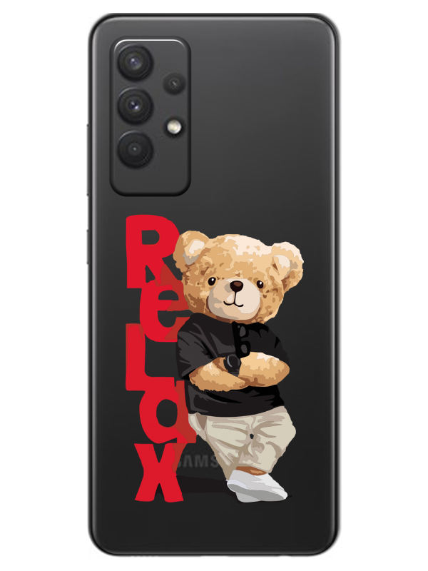 Samsung%20A32%20Teddy%20Bear%20Relax%20Şeffaf%20Telefon%20Kılıfı