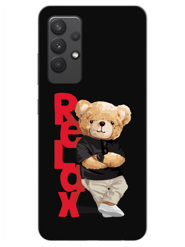 Samsung%20A32%20Teddy%20Bear%20Relax%20Siyah%20Telefon%20Kılıfı